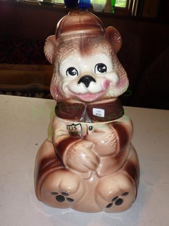 Ceramic Bear US Ranger Cookie Jar Vintage