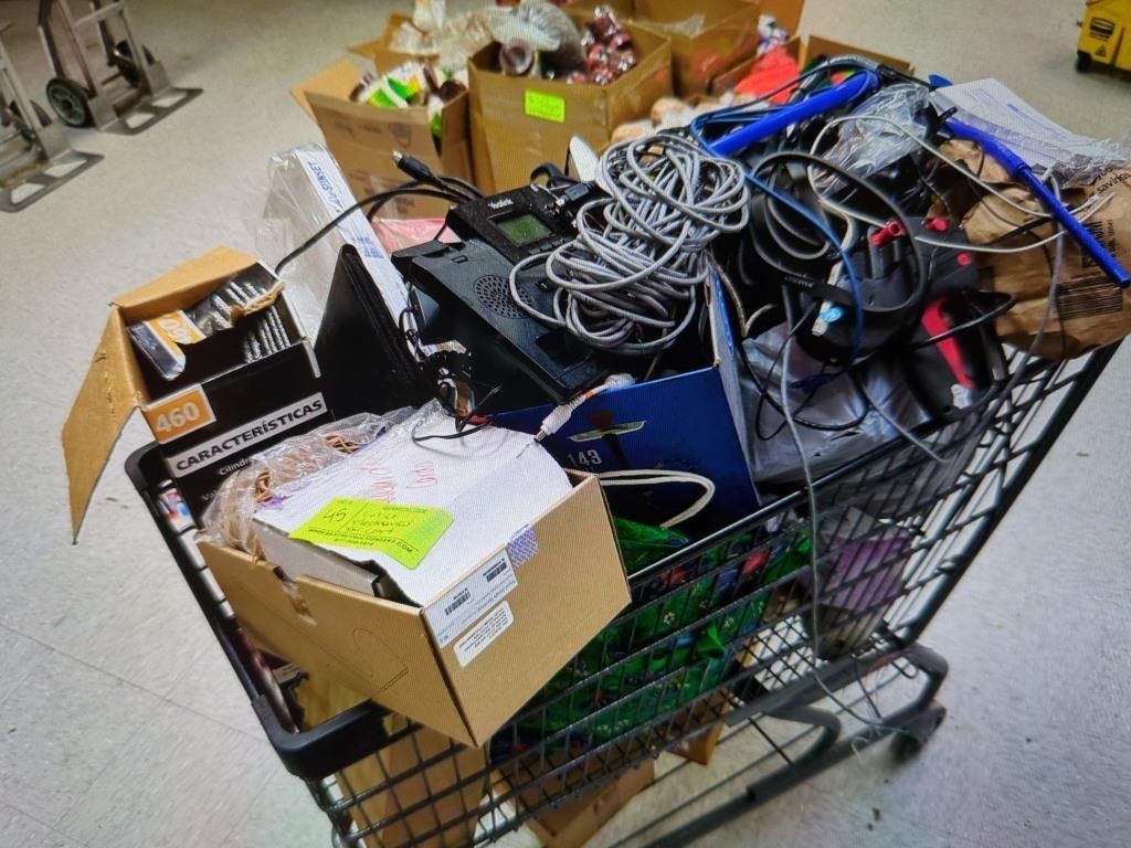 LOT OF ELECTRONICS ON CART