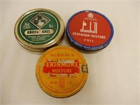 LOT OF 3 ROUND PIPE TOBACCO MIXTURE TINS