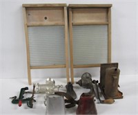 2 Washboards, Cow Bells, Food mills, Apple Peeler