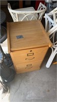 WOOD 2 DRAWER FILING CABINET, RUBBERMAID TOTE