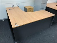 2 L Shaped Office Desks with 3 Drawer Pedestals