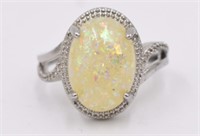Opal Sterling Designer Ring