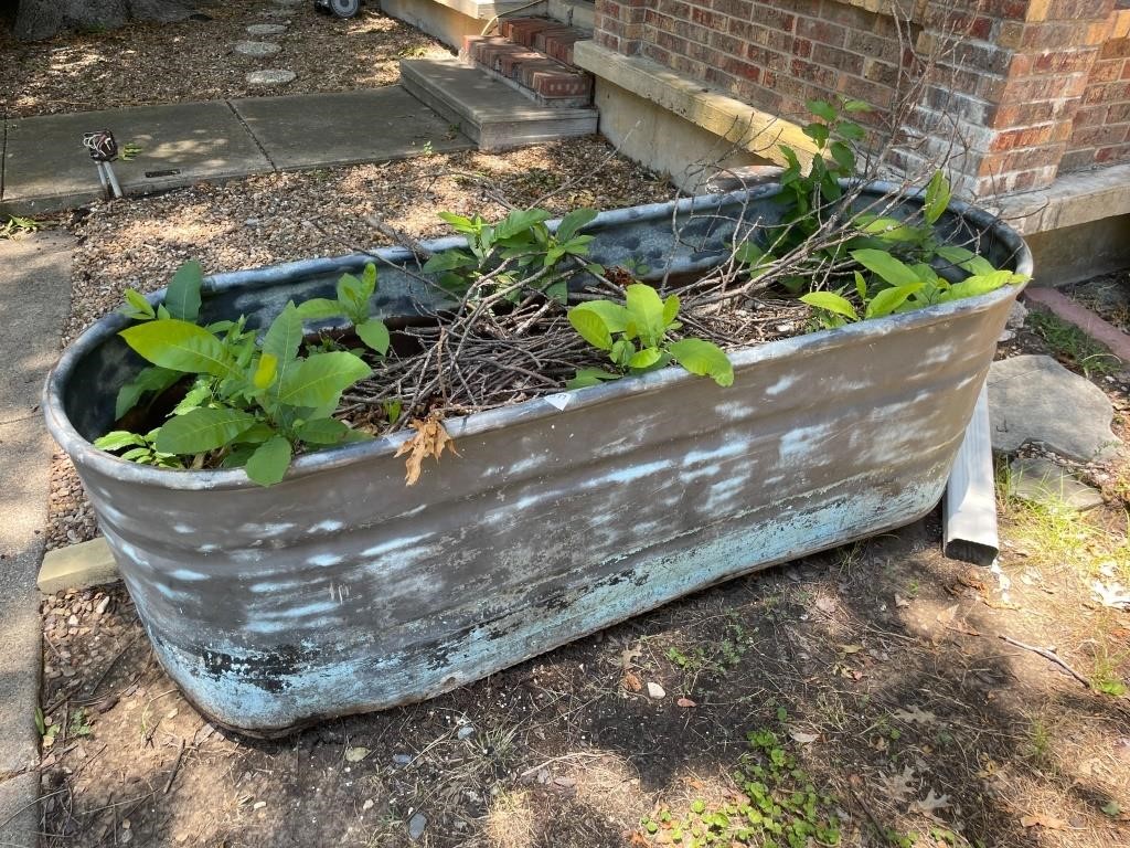 LARGE Oval Galvanized stocktank planter