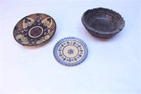Wood Decorative Bowl Lot Ceramic Plate