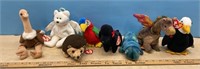 8 Beanie Babies.  Important note: The closing