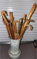 16 Canes and Cane Stand