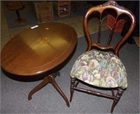 Vintage Chair and Tilt Top Tea Table