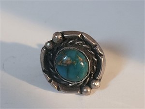 Sterling/turquoise pin