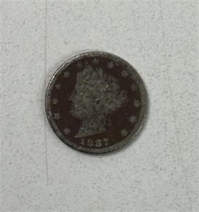 1887 LIBERTY V SILVER COIN