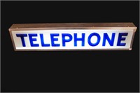 Telephone Lightup Sign in Working Order 30"X6"X3"