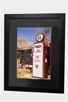 Framed & Matted Numbered Print Mobil Route 66 Gas