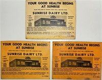 NEAT SUNRISE DAIRY MILK DELIVERY WINDOW SIGN