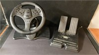 Play Station 1 & 2 V3 Racing Steering Wheel & Peda