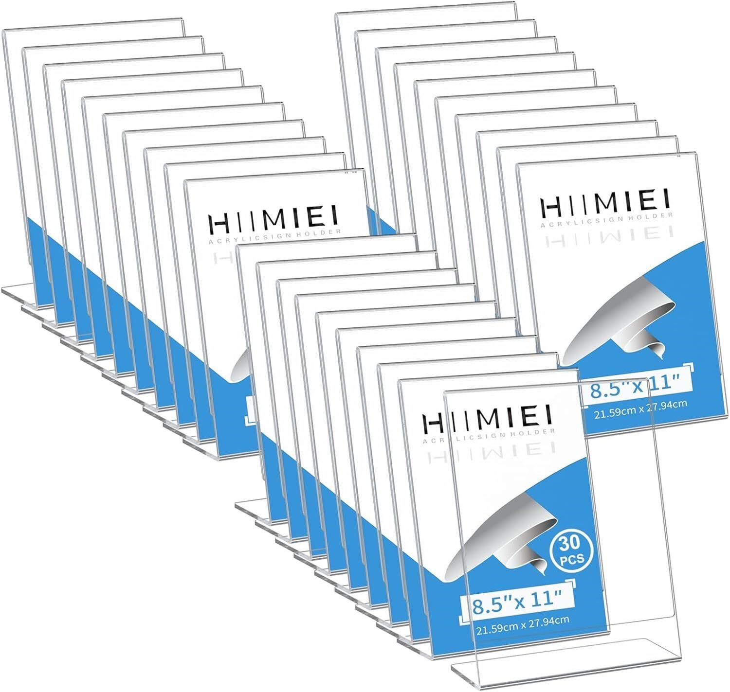 HIIMIEI 8.5x11 Acrylic Sign Holder  Pack of 30