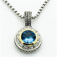 Genuine Blue Spinnel Gemstone Necklace