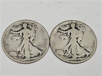 1919 D &S Walking Liberty Half $ Coins