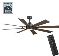 60 in. Indoor/Outdoor Matte Black Ceiling Fan