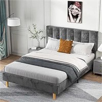 Akeacubo Queen Size Bed Frame With Upholstered