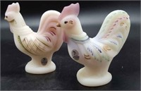 2 Fenton Ivory Satin Rooster
