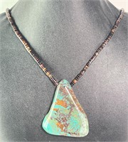 24" Turquoise/Tiger Eye Necklace 78 Grams