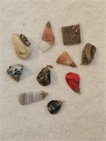 Lot of 10 Polished Stone Pendants