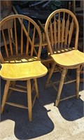 (2) Wood Barstools