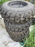 4 Dunlop AT25x8-12 Tires c/w Rims