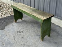 Early Country Green Painted Bucket Bench