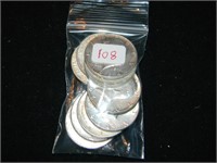 Bag (10) 1964 Silver Halves UNC