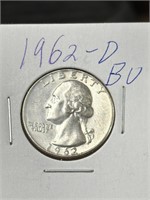 1962 D George Washington Silver Quarter