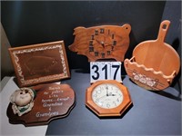 Wooden Pig Clock ~ Wooden Clock ~ Paper Plate