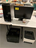 SOYO MONITOR, DELL COMPUTER TOWER, 2 PRINTERS