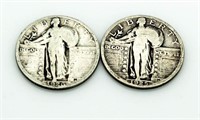 (2) 1925 & 1926 Standing Liberty Silver Quarters