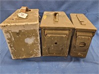 (3) Metal Ammo Boxes