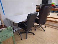 2 Office Chairs, 6ft Folding Table