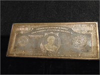 One Troy POUND Silver Bar, replica $10,000 Note