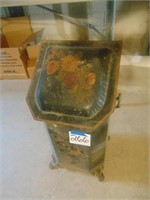 Painted coal stand w lid