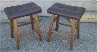 Padded stools. 24×18×12. Brown.