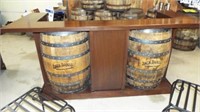 Custom Walnut Jack Daniel Barrel Bar