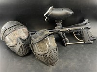 Paintball gear including 2 Tippman 98 custom pains