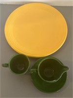 Fiesta chop plate/creamer and saucer w/ cup