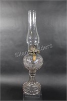 Kerosene Clear Embossed Pressed Glass Oil Lamp