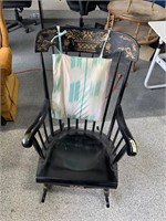 Black wood rocking chair