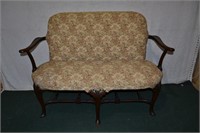 Queen Anne style upholstered settee