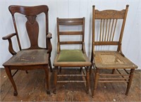 3 Dining Chairs, Antique