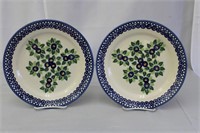 Two 9 3/4" Polish Pottery Plates