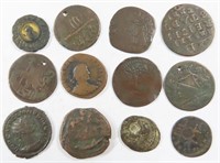 VINTAGE FOREIGN COIN LOT MIXED LOT REAL OLD ONES