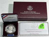 1998 Robert Kennedy Proof Commemorative Silver Dol