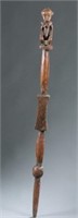 Carved wood Fang staff, 20th century.